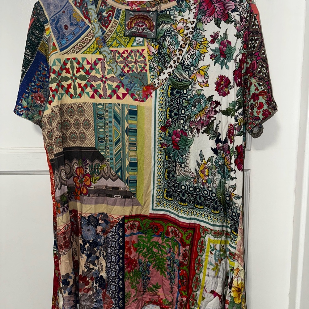 Johnny Was Floral Patchwork Tee Shirt